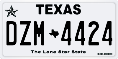 TX license plate DZM4424