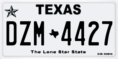 TX license plate DZM4427