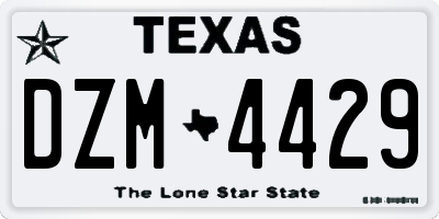 TX license plate DZM4429