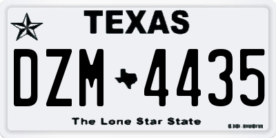 TX license plate DZM4435