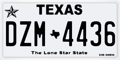 TX license plate DZM4436