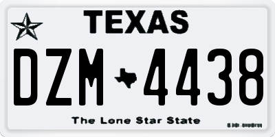 TX license plate DZM4438