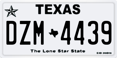 TX license plate DZM4439