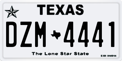 TX license plate DZM4441