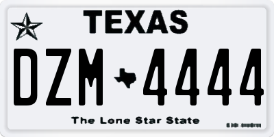 TX license plate DZM4444