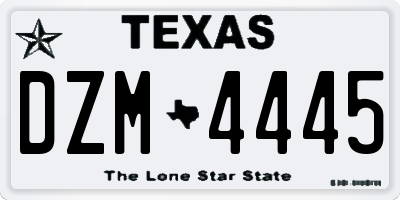 TX license plate DZM4445