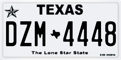 TX license plate DZM4448