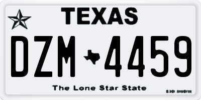 TX license plate DZM4459