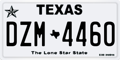 TX license plate DZM4460