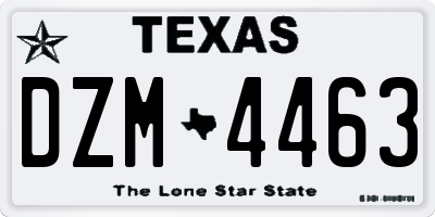 TX license plate DZM4463