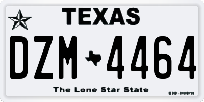 TX license plate DZM4464