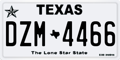 TX license plate DZM4466