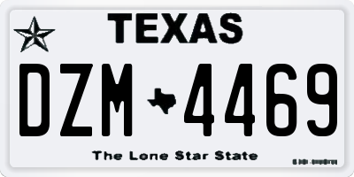 TX license plate DZM4469