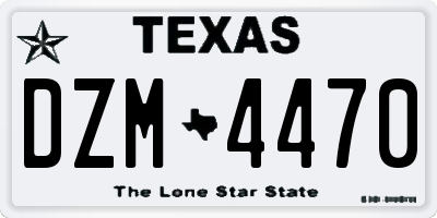 TX license plate DZM4470