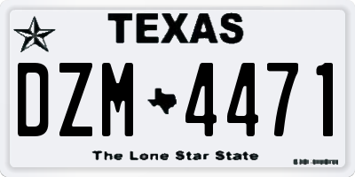 TX license plate DZM4471
