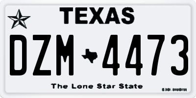 TX license plate DZM4473