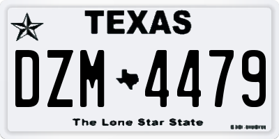 TX license plate DZM4479