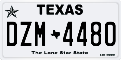 TX license plate DZM4480