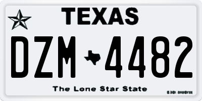 TX license plate DZM4482