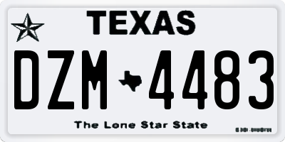 TX license plate DZM4483