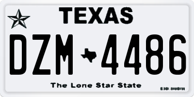 TX license plate DZM4486