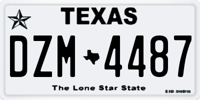 TX license plate DZM4487