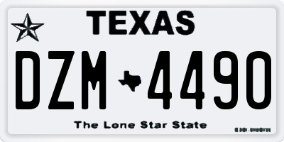 TX license plate DZM4490