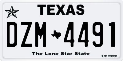 TX license plate DZM4491