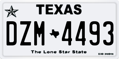 TX license plate DZM4493