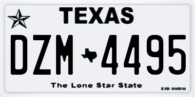 TX license plate DZM4495