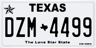 TX license plate DZM4499