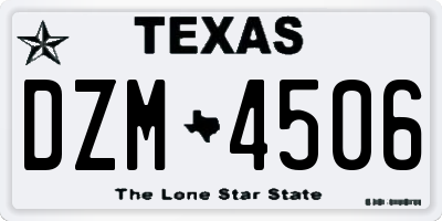TX license plate DZM4506