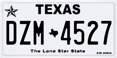 TX license plate DZM4527