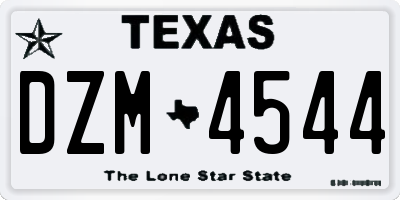 TX license plate DZM4544