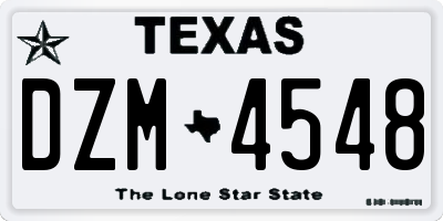 TX license plate DZM4548