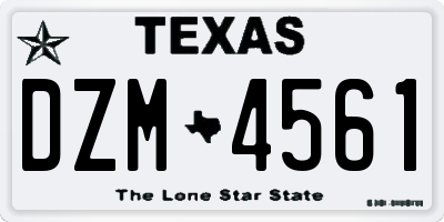 TX license plate DZM4561