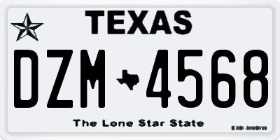 TX license plate DZM4568