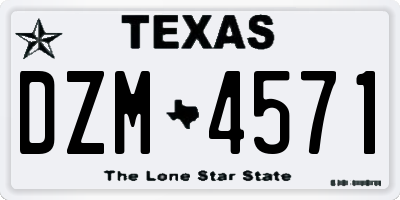 TX license plate DZM4571