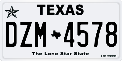 TX license plate DZM4578