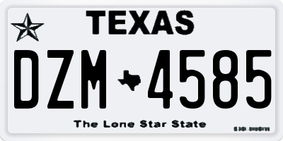 TX license plate DZM4585