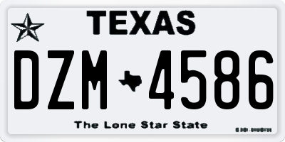 TX license plate DZM4586