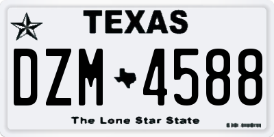 TX license plate DZM4588