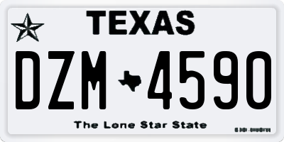 TX license plate DZM4590