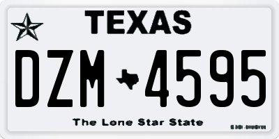 TX license plate DZM4595