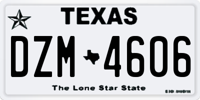 TX license plate DZM4606