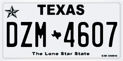 TX license plate DZM4607
