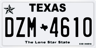 TX license plate DZM4610
