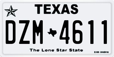 TX license plate DZM4611