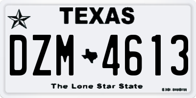 TX license plate DZM4613
