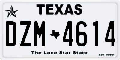 TX license plate DZM4614